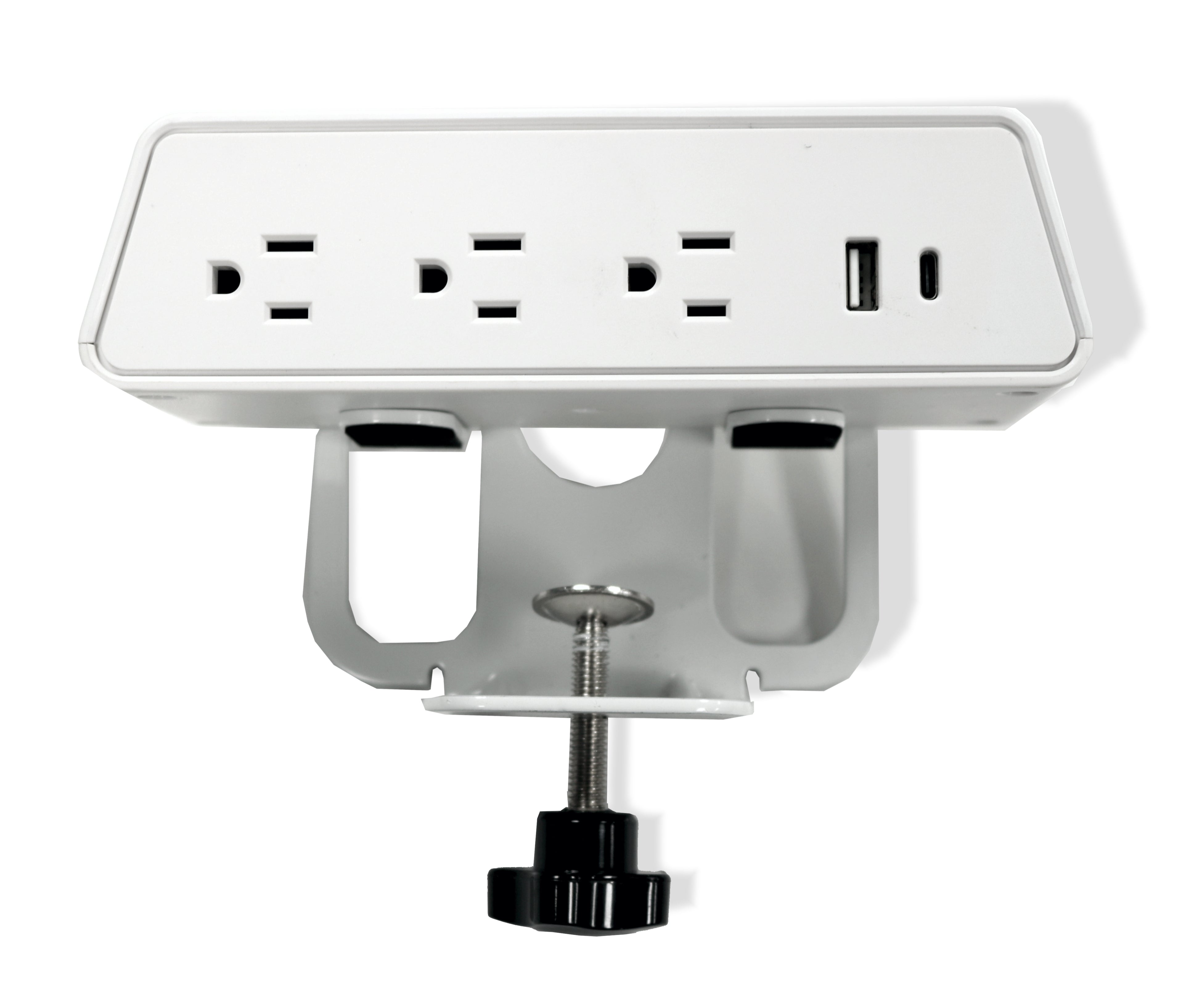 Qi Power Module Desktop Triplex USB A/C Edge Mount (White)