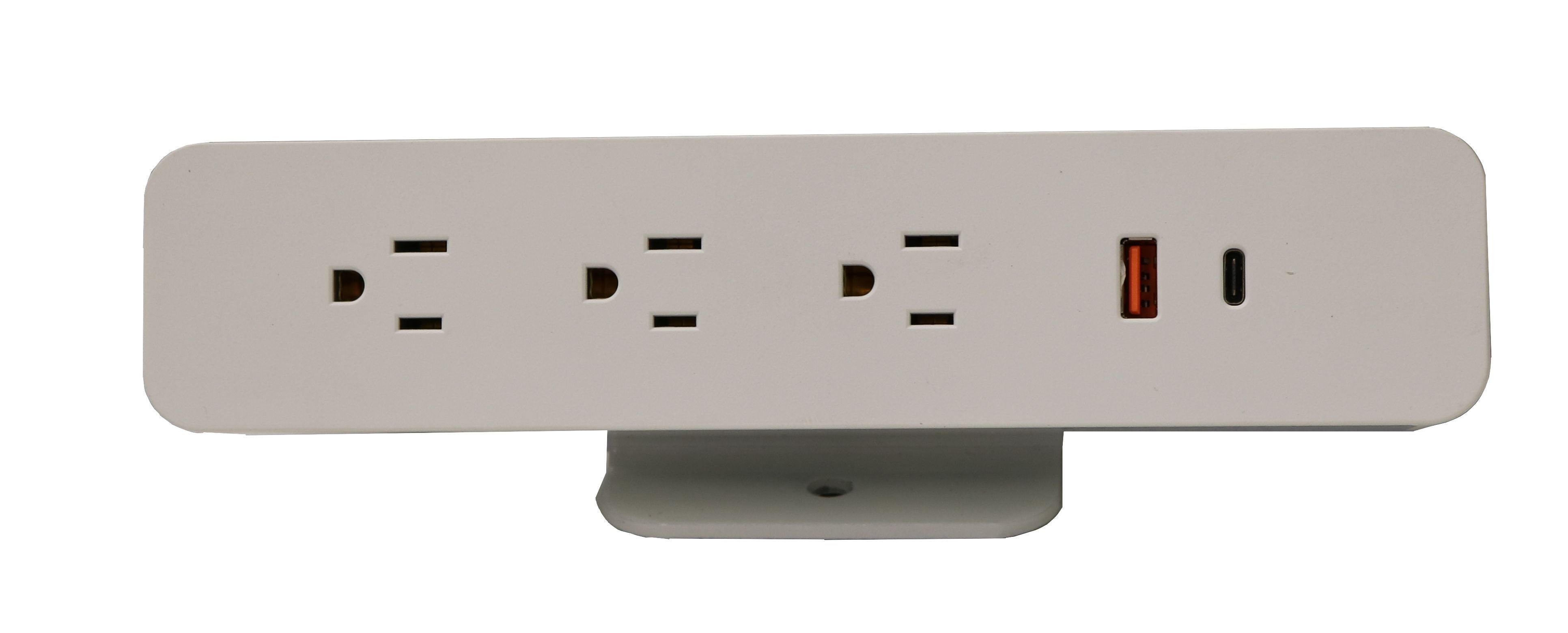 Desktop Power Module Triplex with USB A&C Ports edge mount (White)