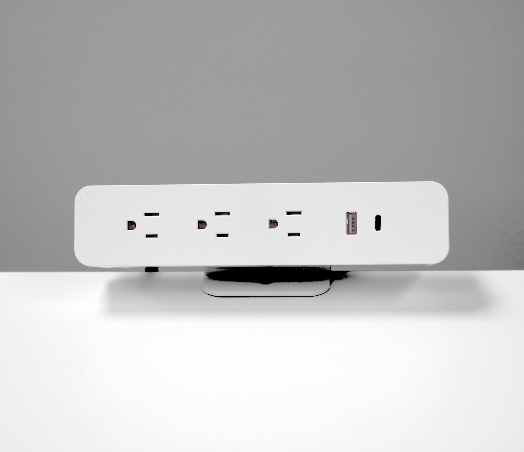 Desktop Power Module Triplex with USB A&C Ports edge mount (White)