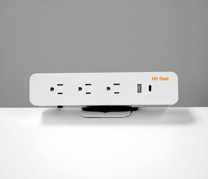 Desktop Power Module Triplex with USB A&C Ports edge mount (White)