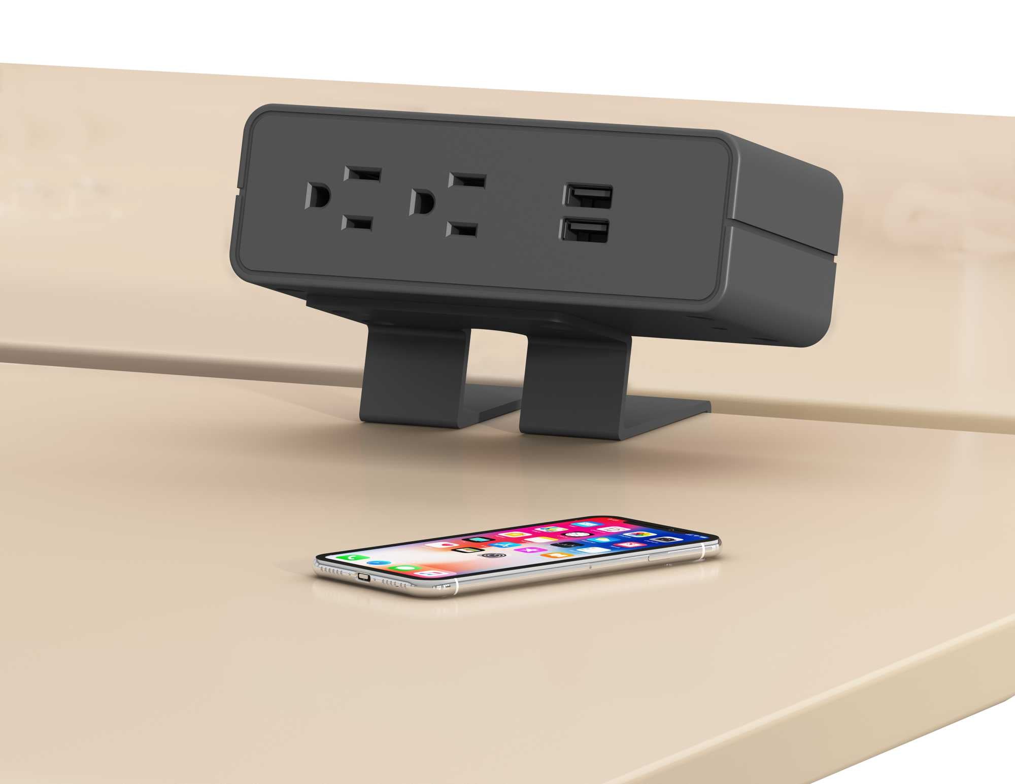 Desktop Power Duplex with 2 USB A (Black)