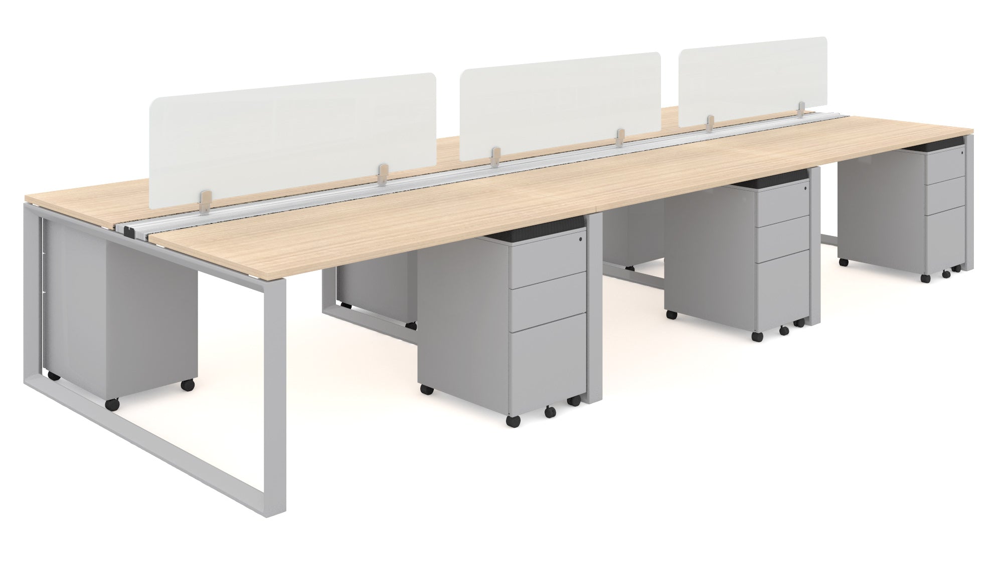 6 Person Bench Workstation Grey Frame, Miele