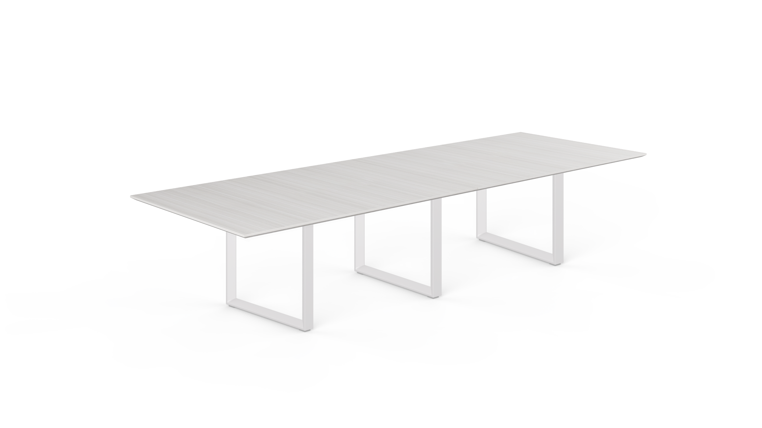 12' Coltello Conference Table with White Veloce legs, Blanc De Gris