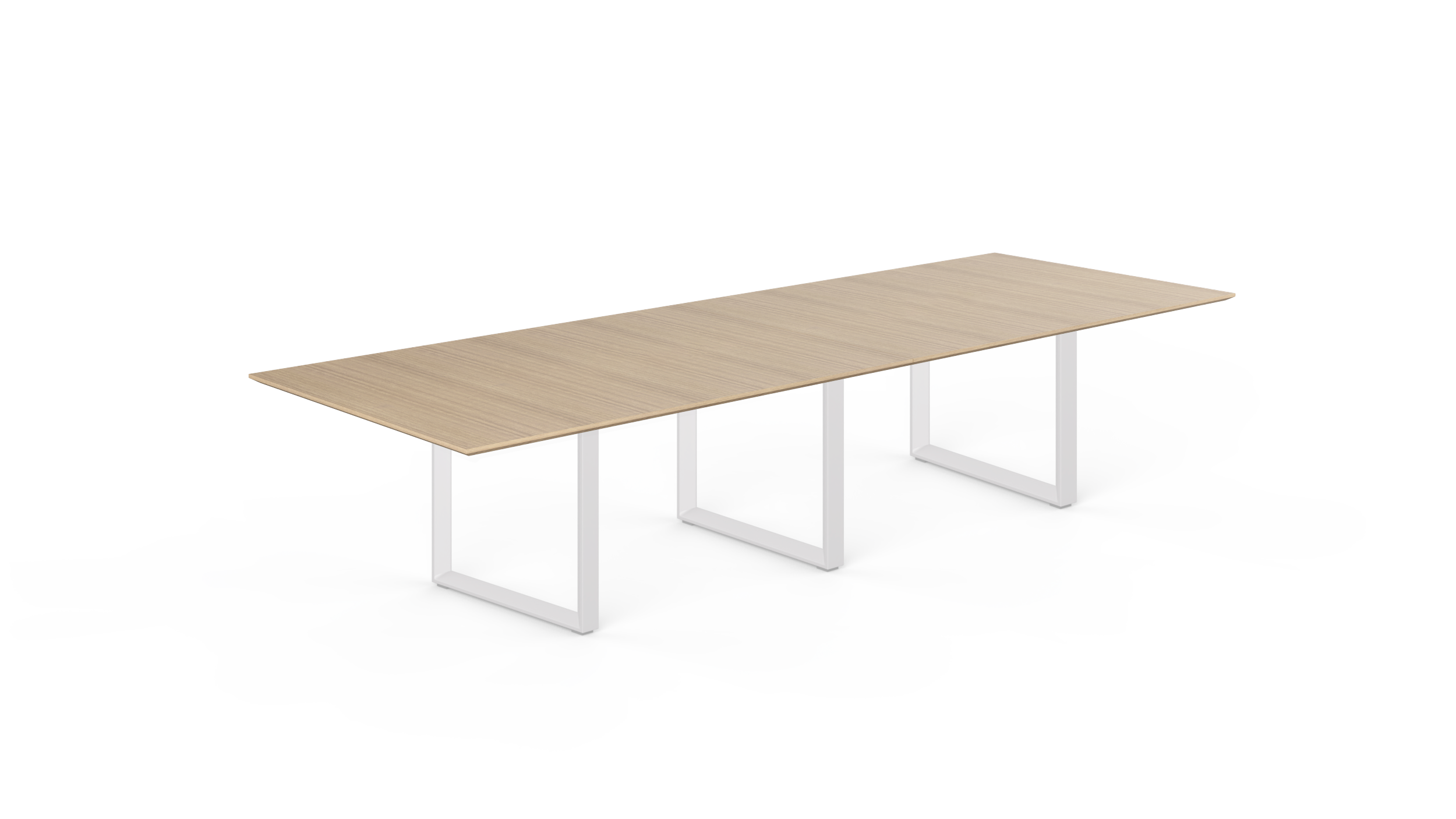 12' Coltello Conference Table with White Veloce legs, Miele