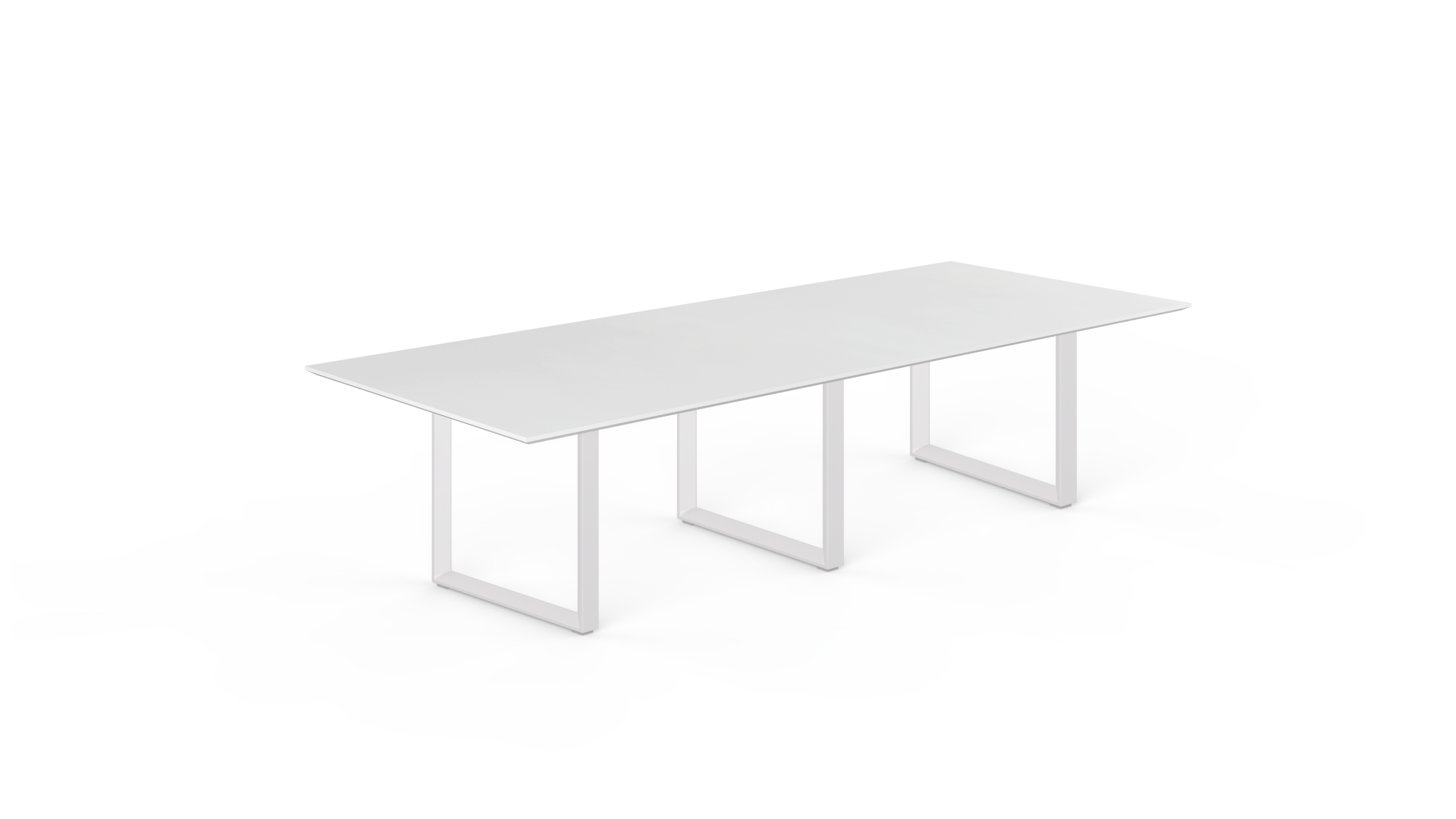 10' Coltello Conference Table with White Veloce Legs — Blanco