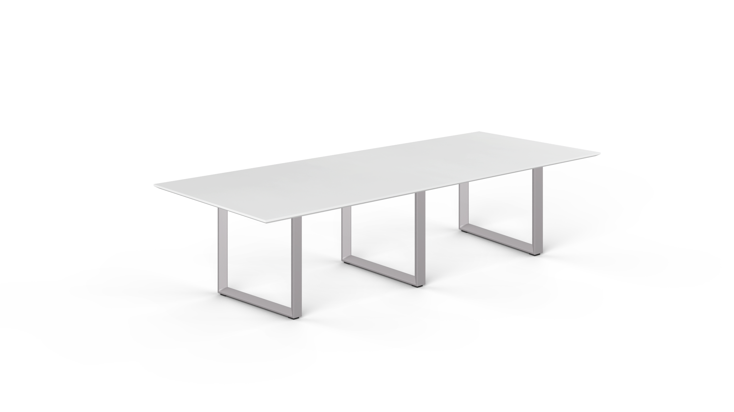 10' Coltello Conference Table with Grey Veloce legs, Blanco