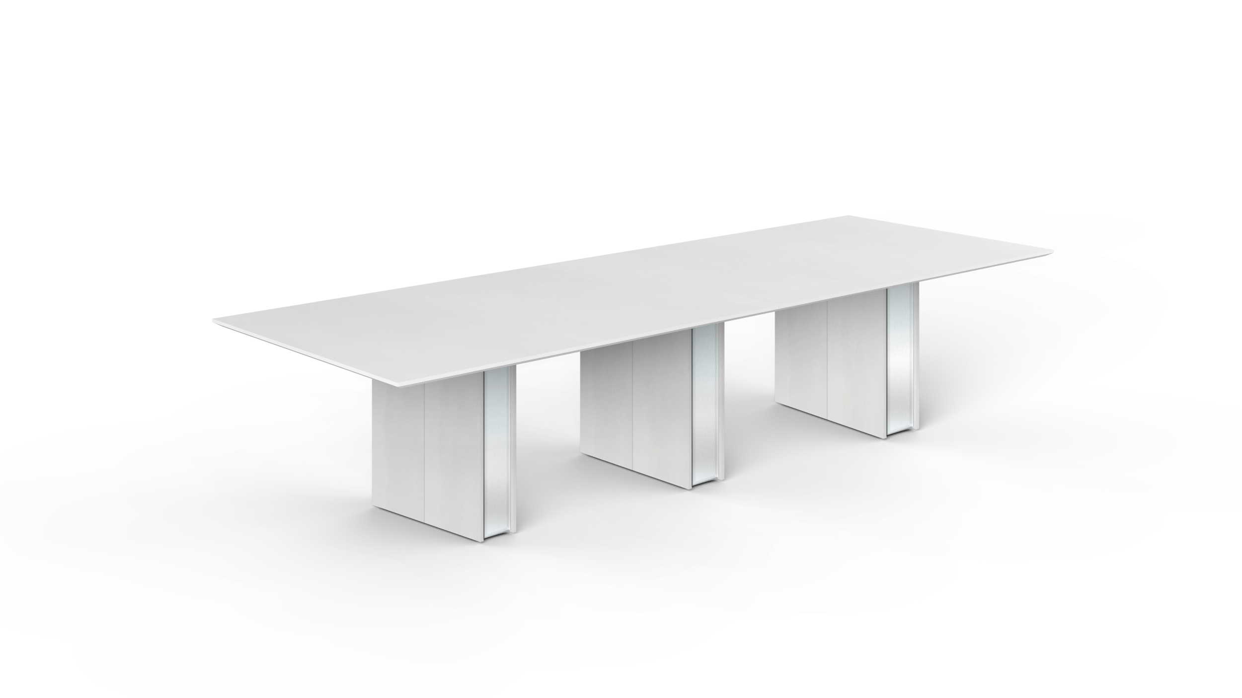 12' Coltello Conference Table with Bicci Base, Blanco
