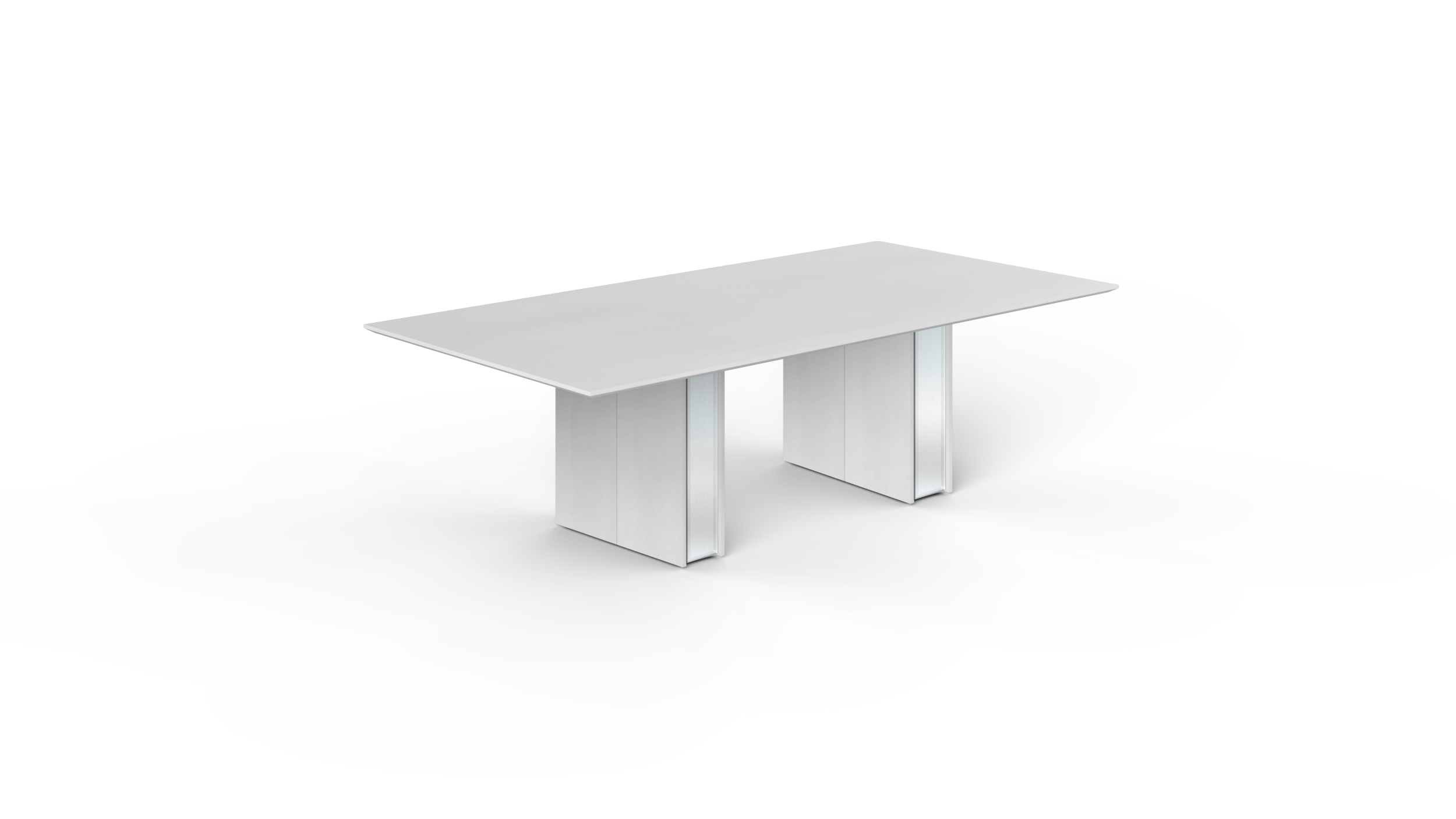 8' Coltello Conference Table with Bicci legs, Blanco
